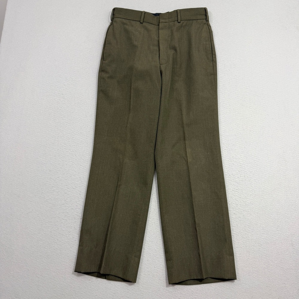 Vintage Coates Brothers Trousers 31x28 Marine Corps Green Wool USMC Uniform 70s